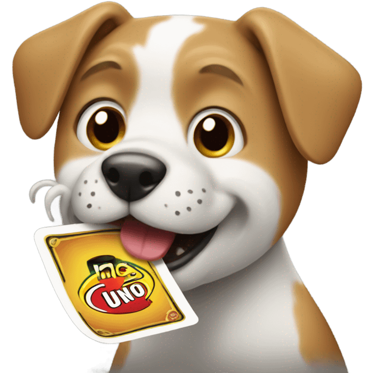 Dog eating an uno card emoji