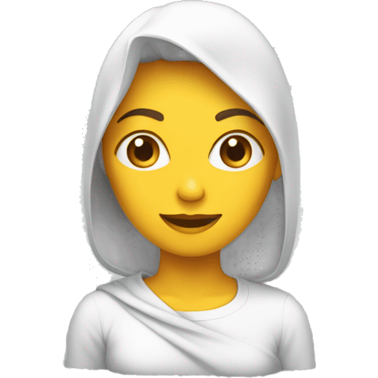 mulher com toalha na cabeça emoji