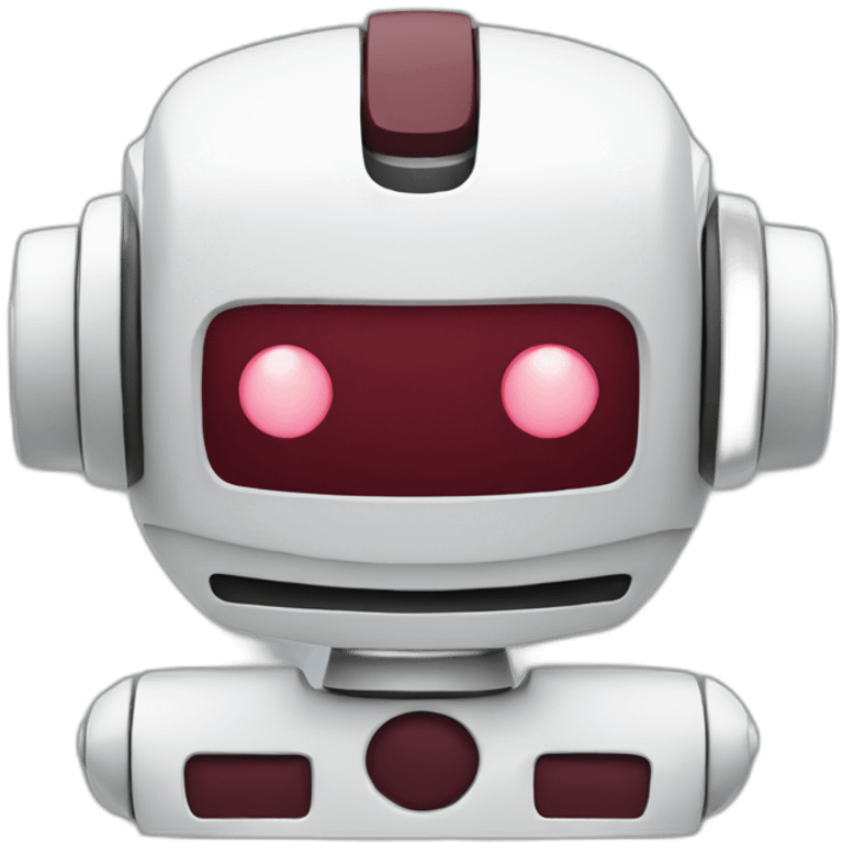 white and maroon robot emoji