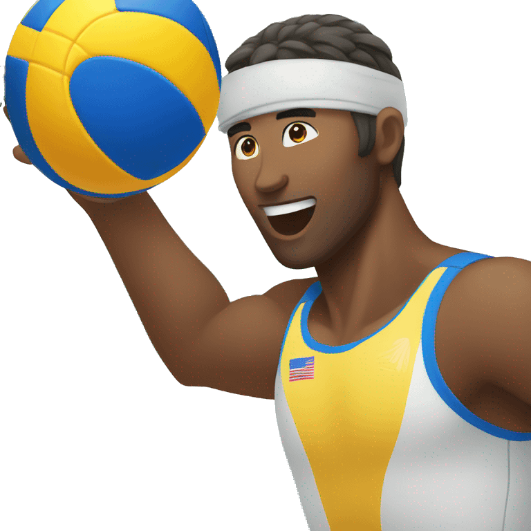 Male Beach volleyball player playing emoji