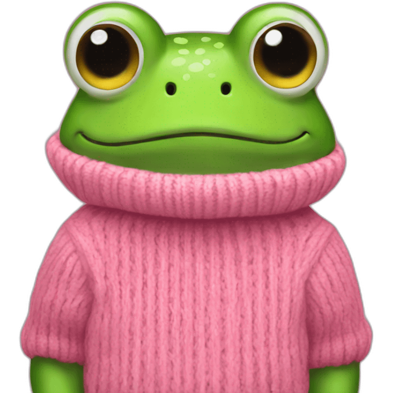 Frog in pink sweater emoji