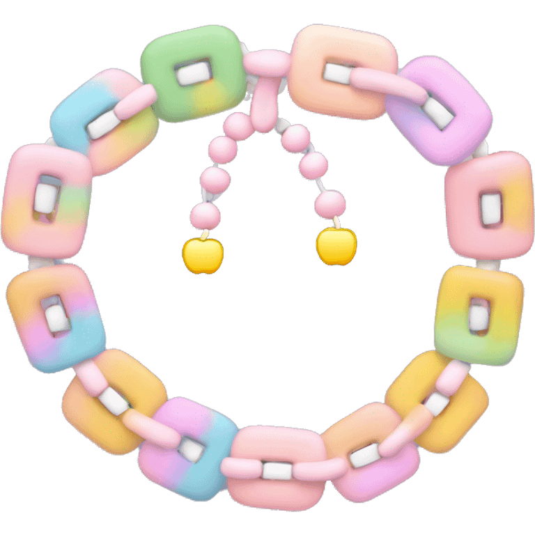 Pastel bracelet with ‘SWIFTIE’ in beads, Apple iOS emojis 💕🌸✨🎶🐍 emoji