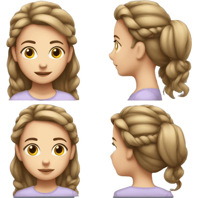 young girl with light brunette hair tied up  emoji