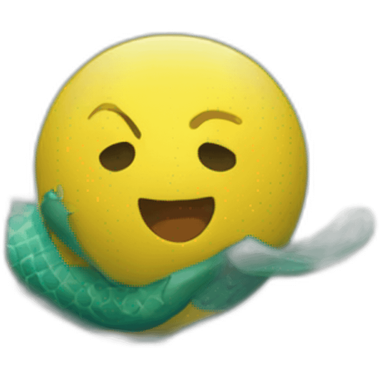 Underwater mermaid swimming and kungfu, snorkel equipement, holding a small yellow ball, winning enthousiasm emoji