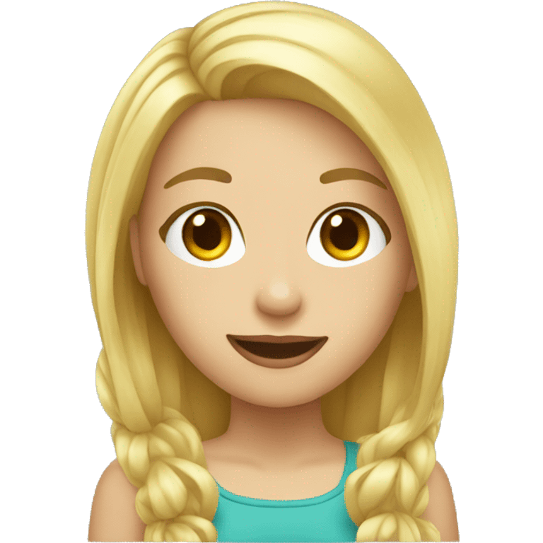 Blonde girl taking a selfie emoji