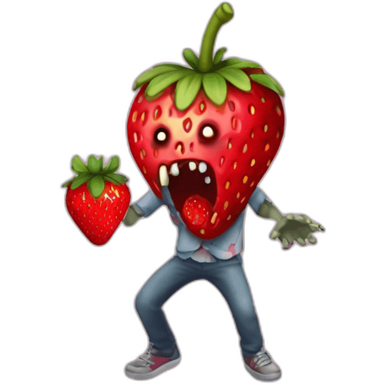 zombie driking strawberry emoji