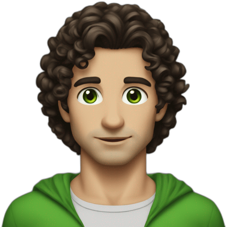 superman curly brunette green eyes emoji