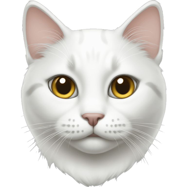 White cat with gray spots emoji