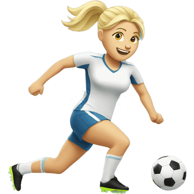 blond woman doing soccer tricks emoji