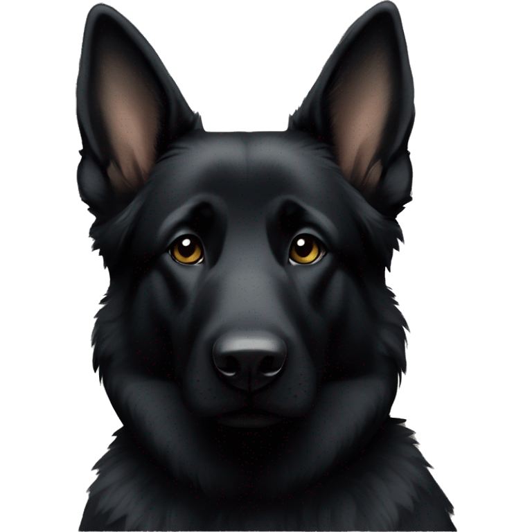 all Black German shepherd sitting forward emoji