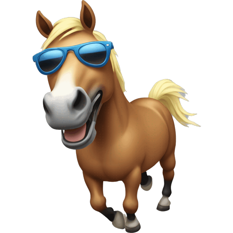 horse with sunglasses dancing rave lights emoji