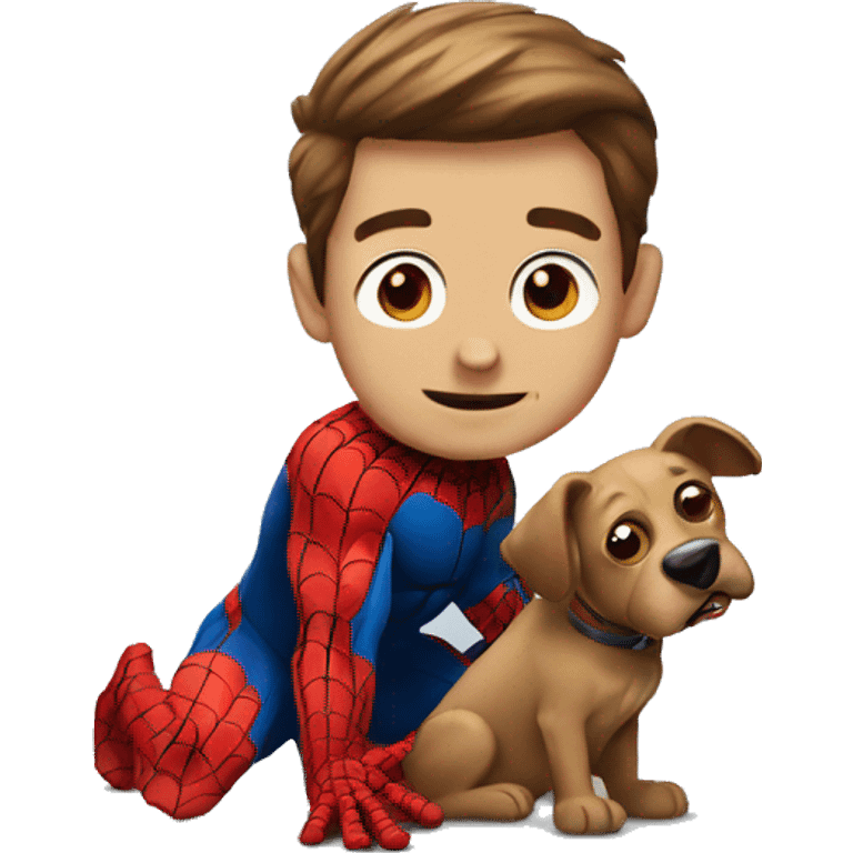 Spideman with dog emoji