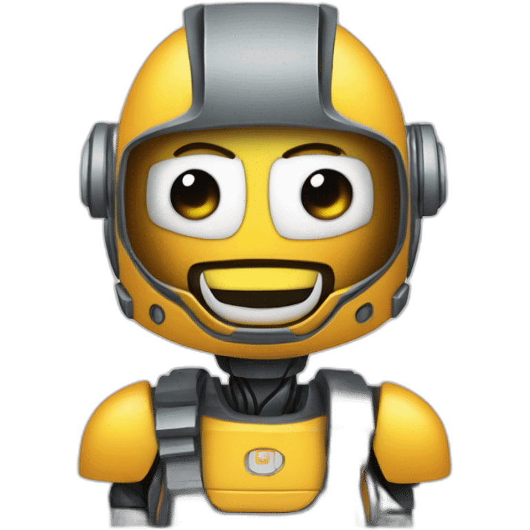 robô mexendo no computador emoji