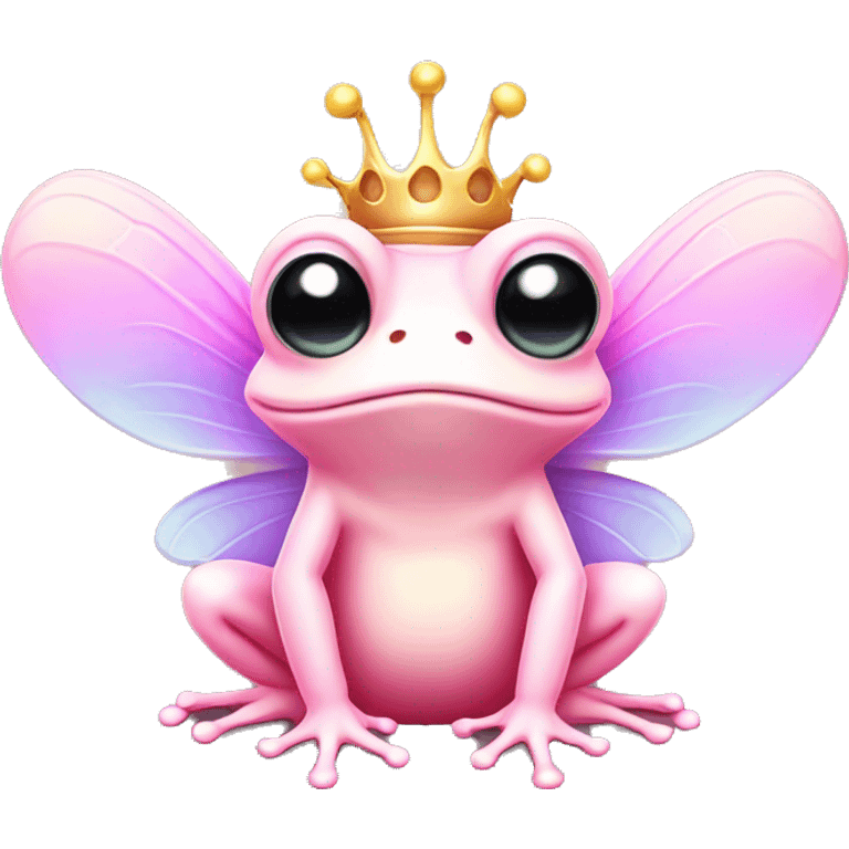 Light pink Fairy frog with gradient wings emoji