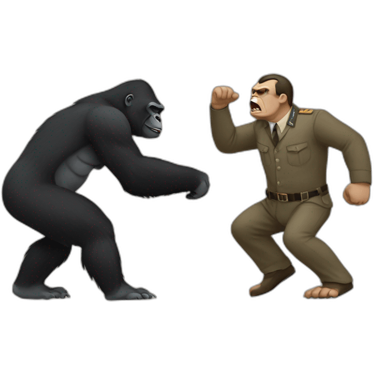 Gorilla defeating Adolf Hitler emoji