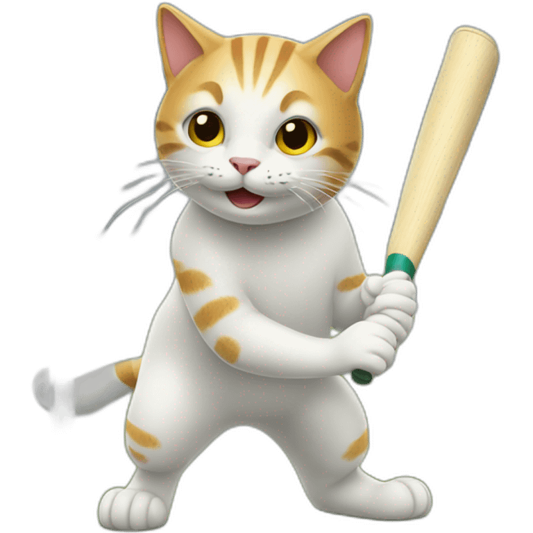 cat playing cricket emoji