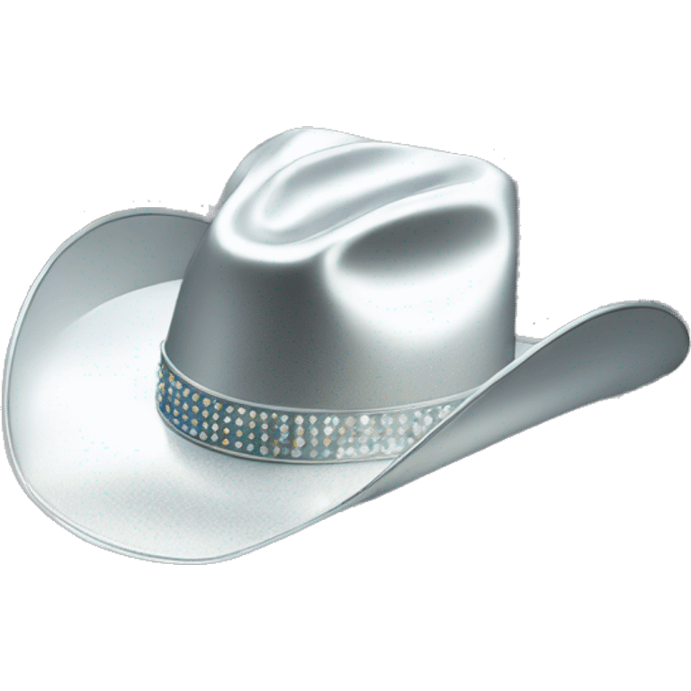 Silver sparkling cowboy hat emoji