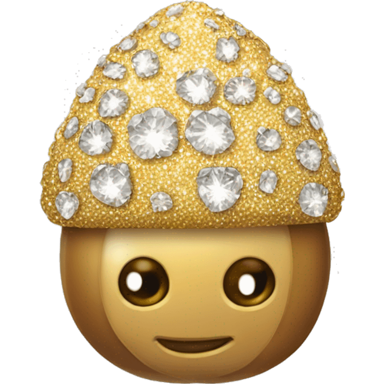 sparkling diamond Acorn, gold stem emoji