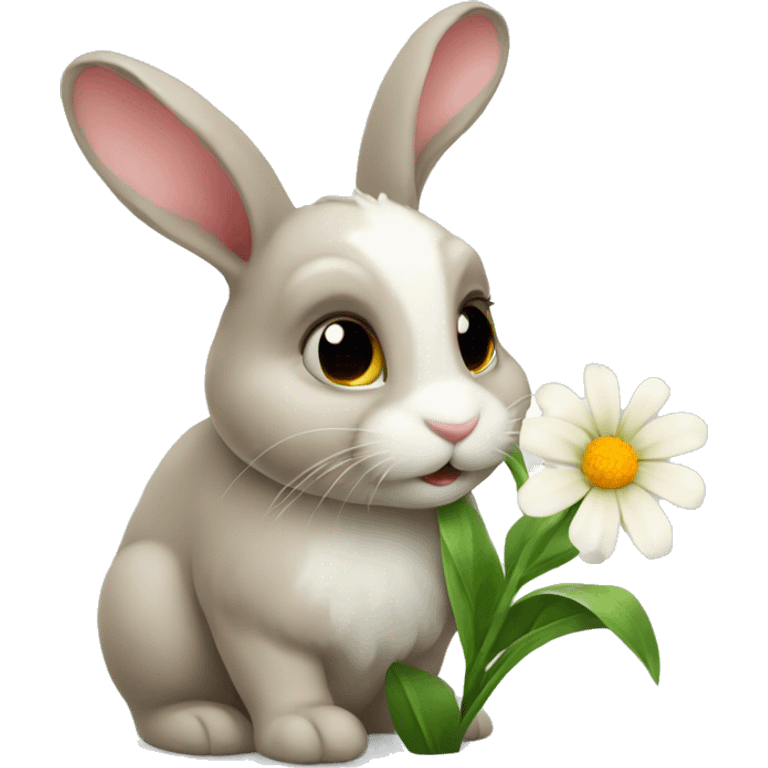 Bunny with flower emoji