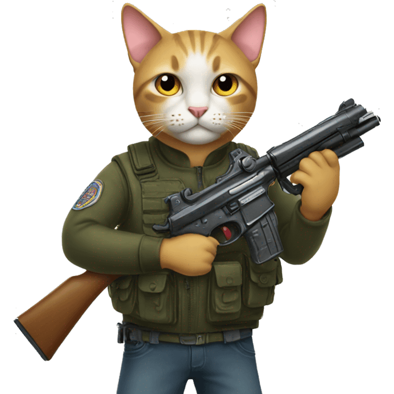 Cat with a gun emoji