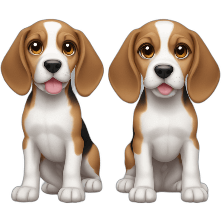 3 beagle puppies emoji