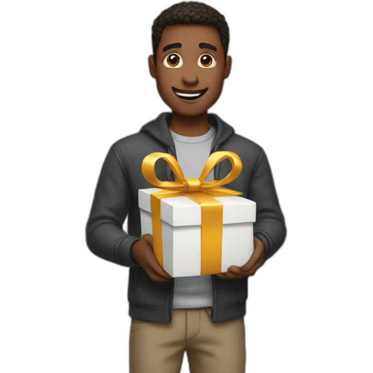 i guy holding a gift emoji