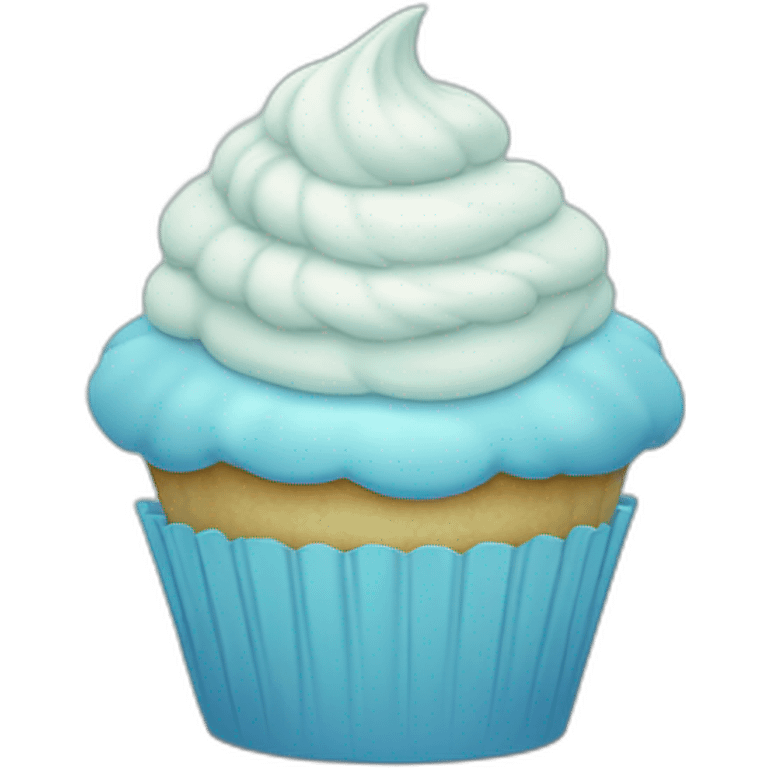 Happy light blue cupcake emoji