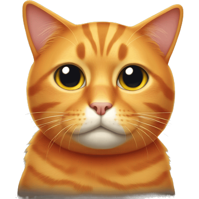 orange cat with a sad face emoji