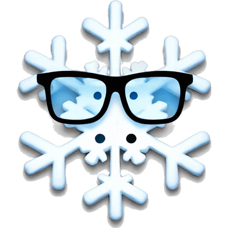 Snowflake with glasses emoji