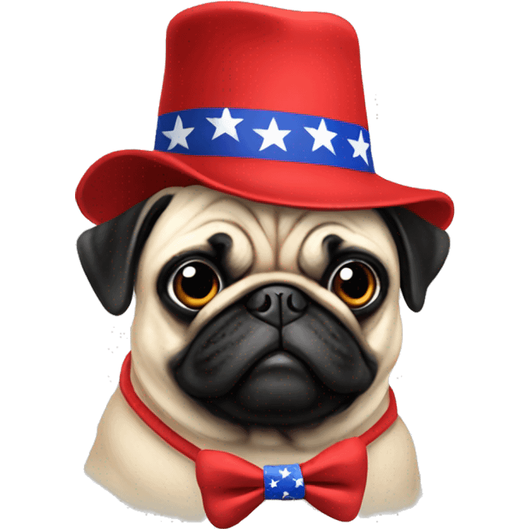 Pug wearing make America great again hat  emoji