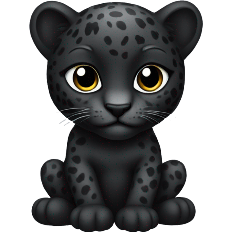 Black leopard baby with black wings emoji