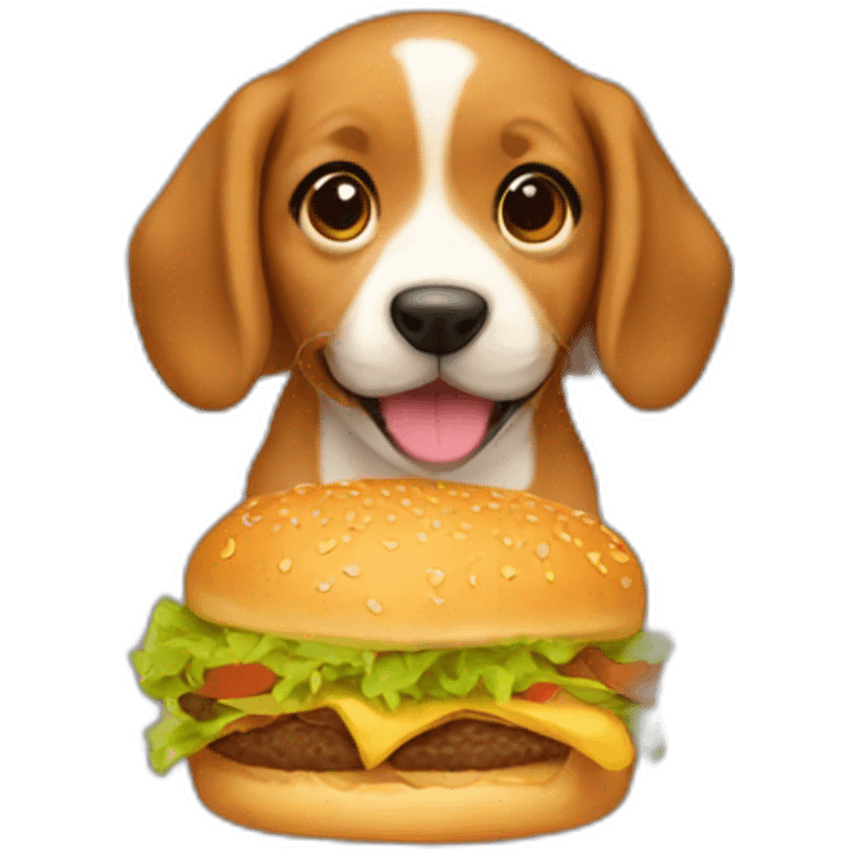 Puppy in hamburger  emoji