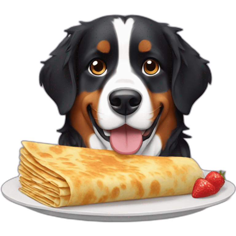 bernese dog eating crepe emoji