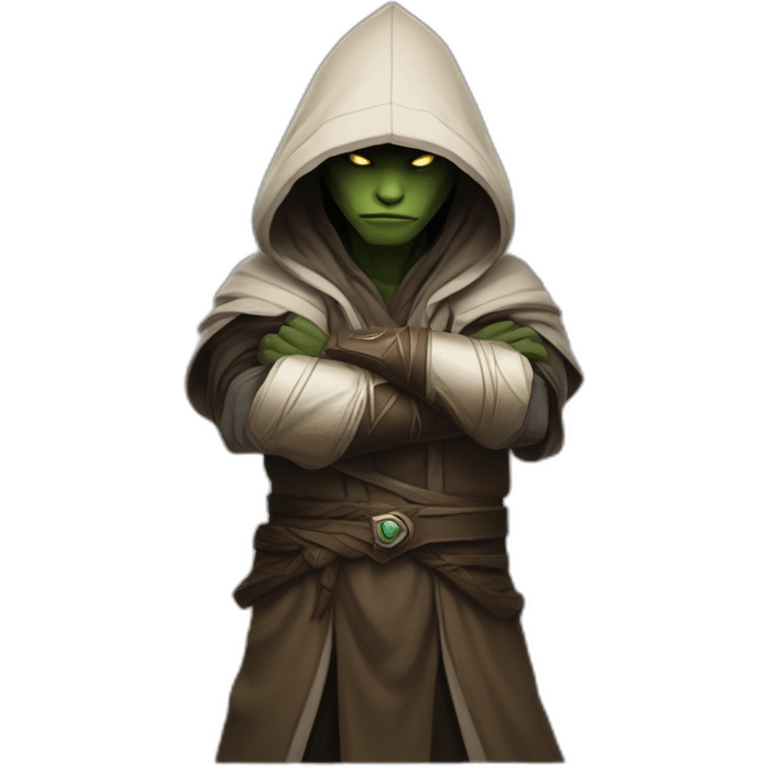 hooded jedi folding arms in world of warcraft emoji