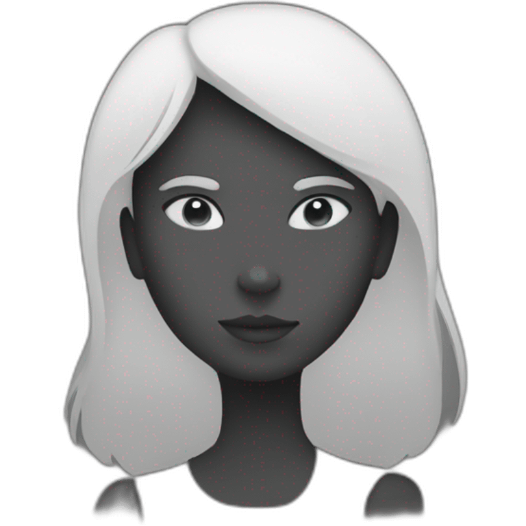  black and white silhouette of a girl emoji