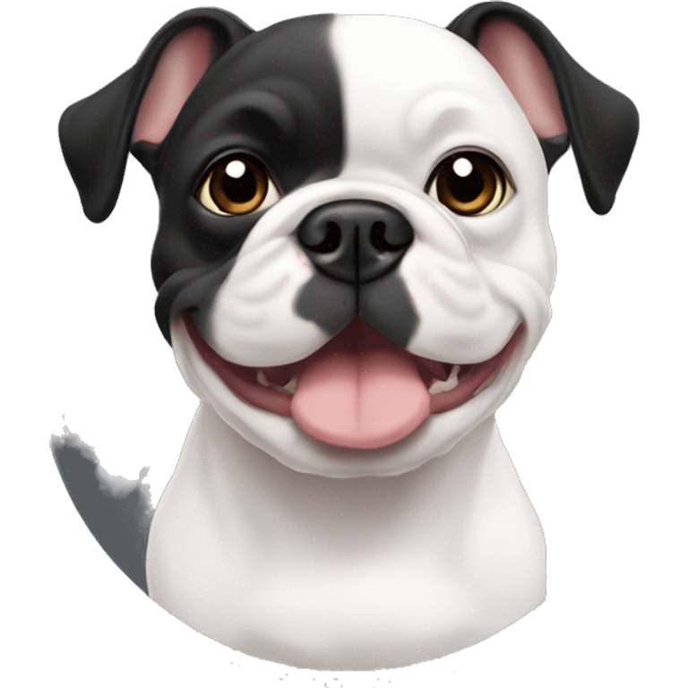 White-Black frenchie bulldog emoji