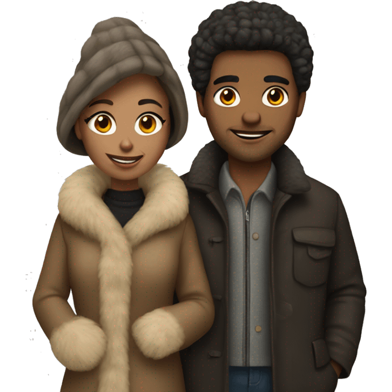 couple in fur coat emoji