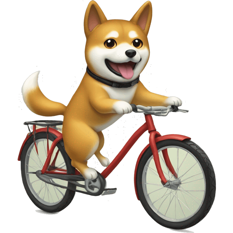 Shiba inu riding a bike emoji