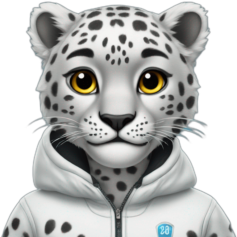 snow leopard in sportswear emoji