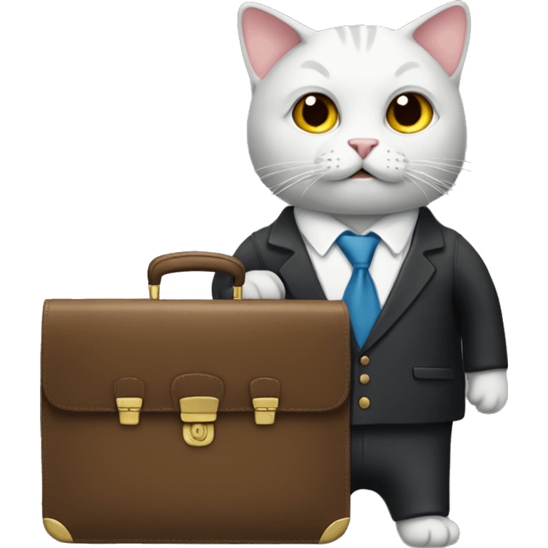 cat with a suit and a briefcase emoji