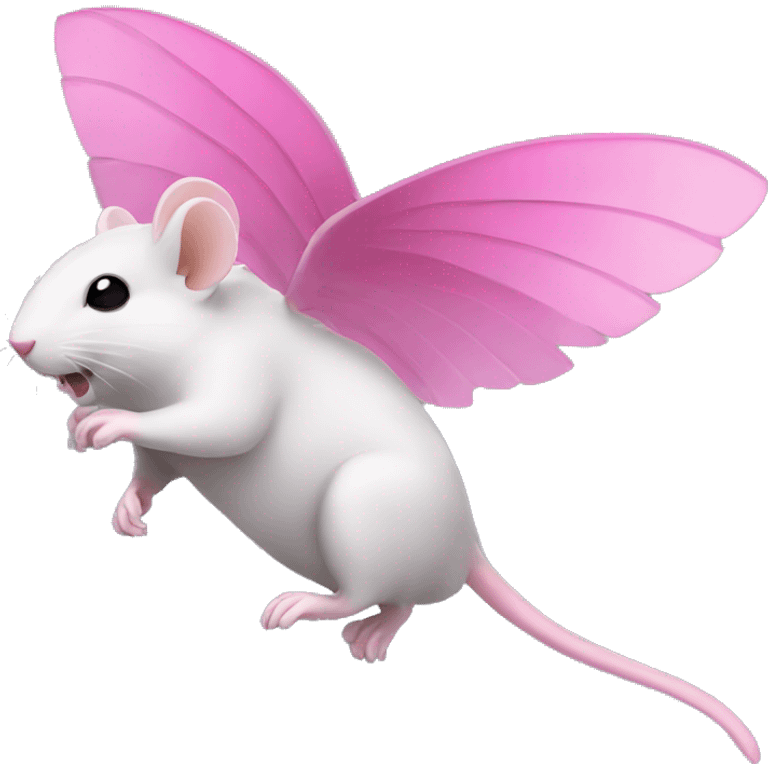 souris volant avec des ailes roses emoji