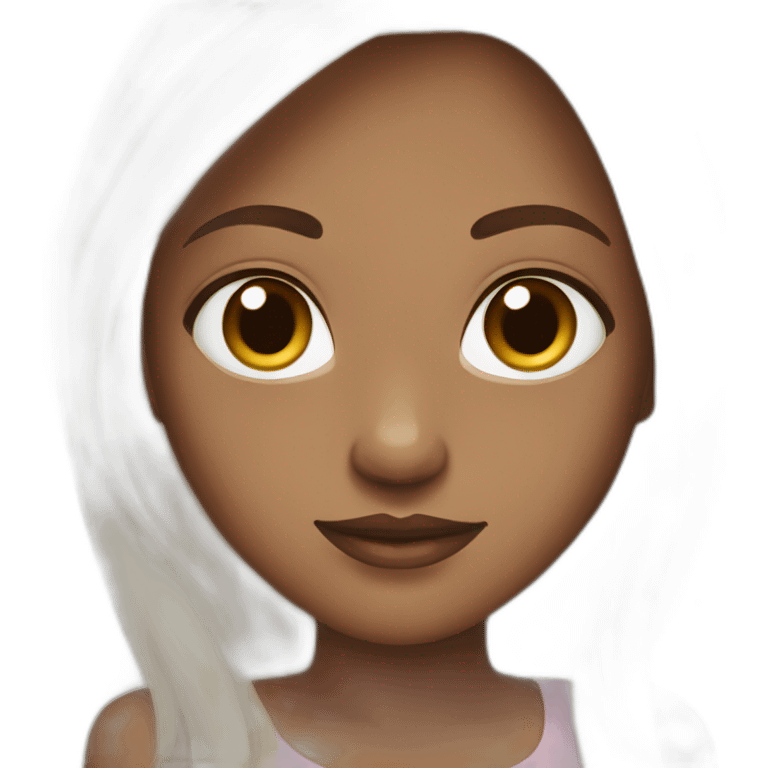 Girl brown haïr and Brown eyes White skin emoji