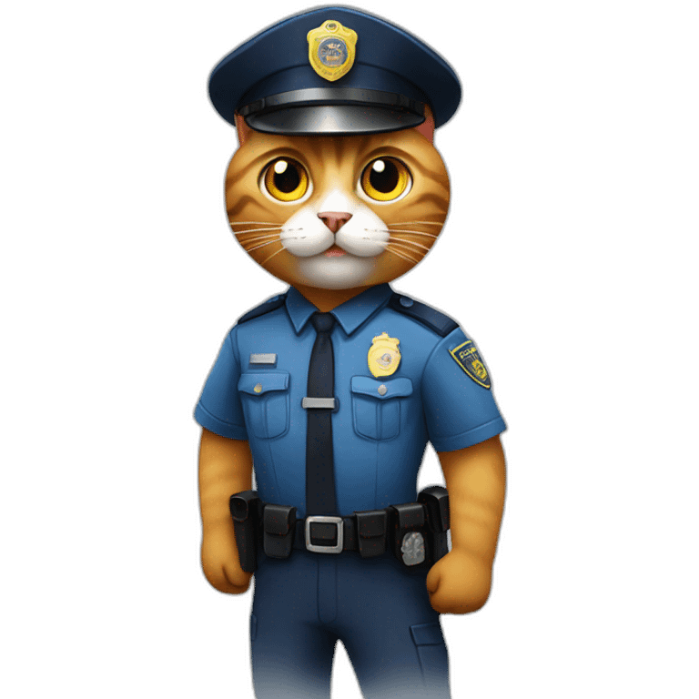 Cat on a police man emoji