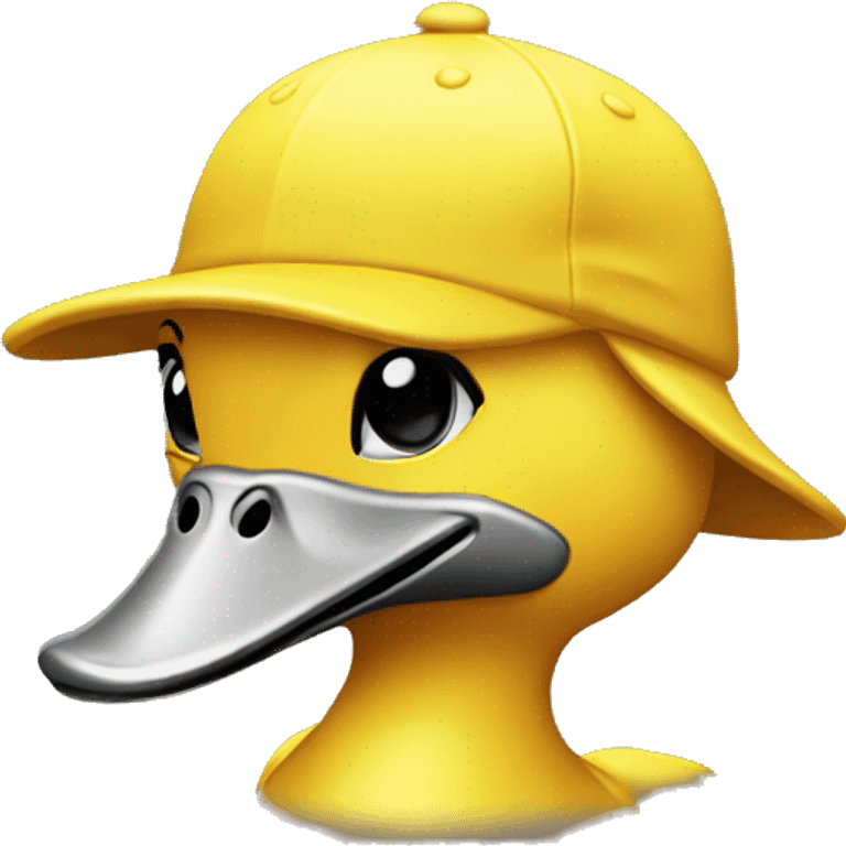 duck yellow with cap black emoji