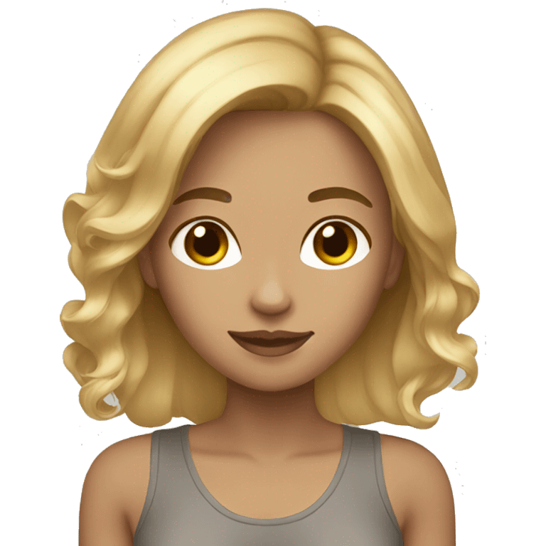 Female hair color brown and blond emoji