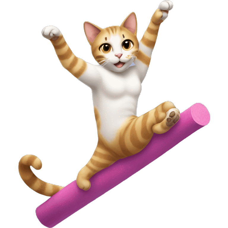 Cat doing gymnastic emoji