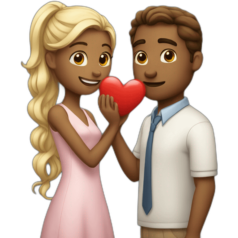 A man gives a heart to my girl emoji