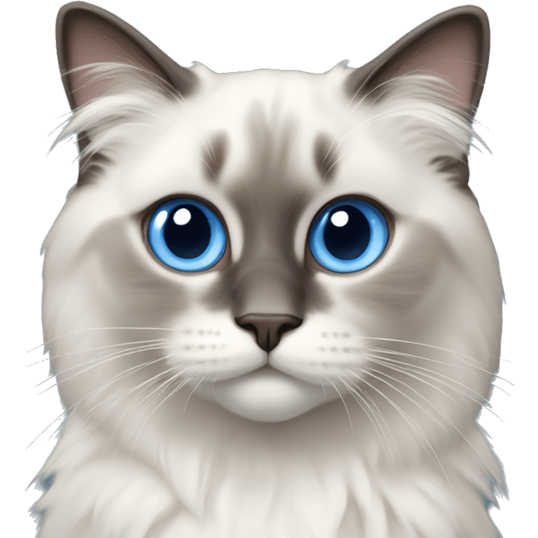 Ragdoll cat with blue eyes  emoji