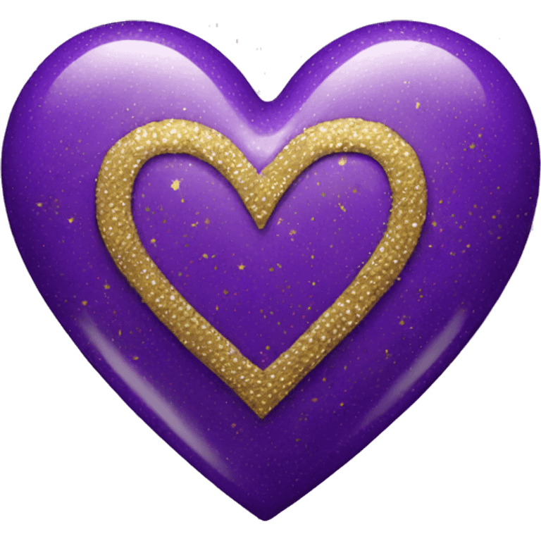 purple heart with gold sparkles emoji