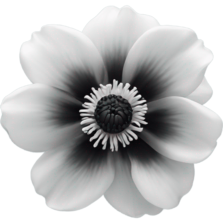 black and white anemone flower emoji